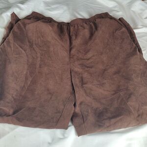 Alfred Dunner Womens Pull On Pants Brown Size 18 29.5" Inseam Comfy Stretchy